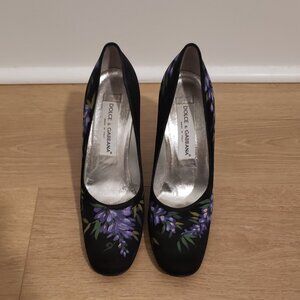 Dolce & Gabbana Italian Black Floral Heels